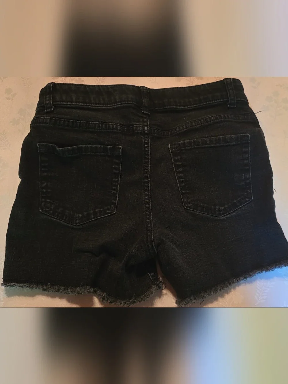 Cat & Jack Black Frayed Hem Denim Shorts